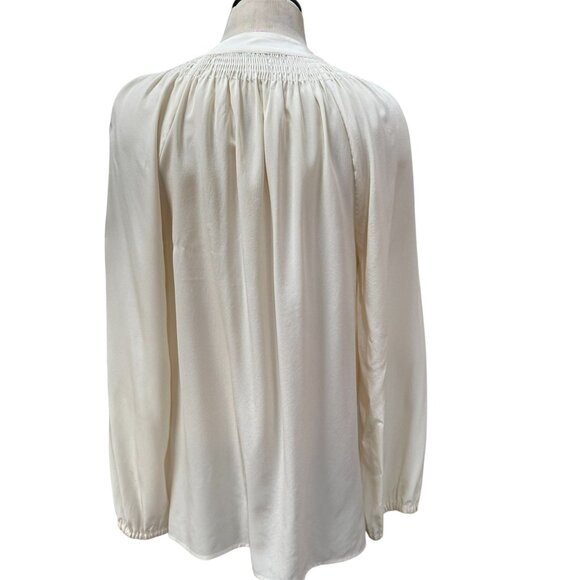 Lilly Pulitzer Elsa Blouse White Large 100% Silk - Picture 4 of 8